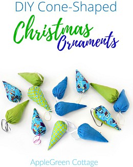 DIY Cone-Shaped Christmas Ornaments