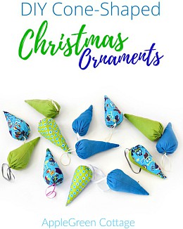 DIY Cone-Shaped Christmas Ornaments - AppleGreen Cottage