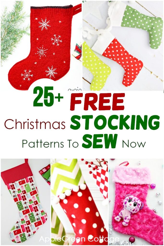 25+ Christmas Stocking Patterns - To Sew Now! - AppleGreen Cottage