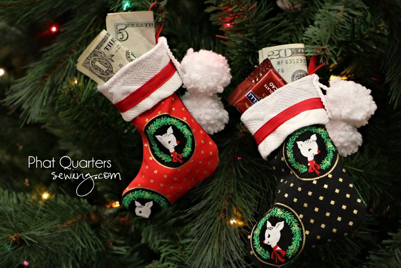 Christmas stocking patterns as gift card holders