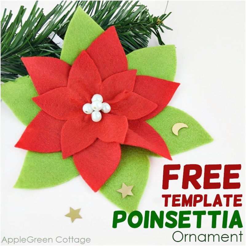 finished diy felt poinsettia ornament