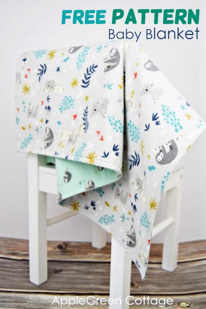 diy baby blanket from gray flannel
