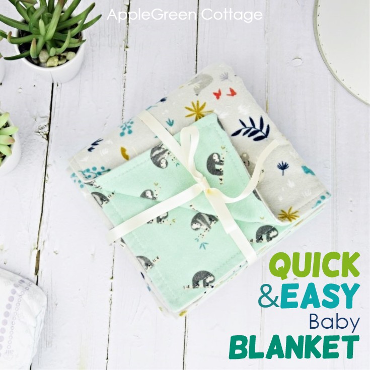 flannel diy baby blanket gift-wrapped