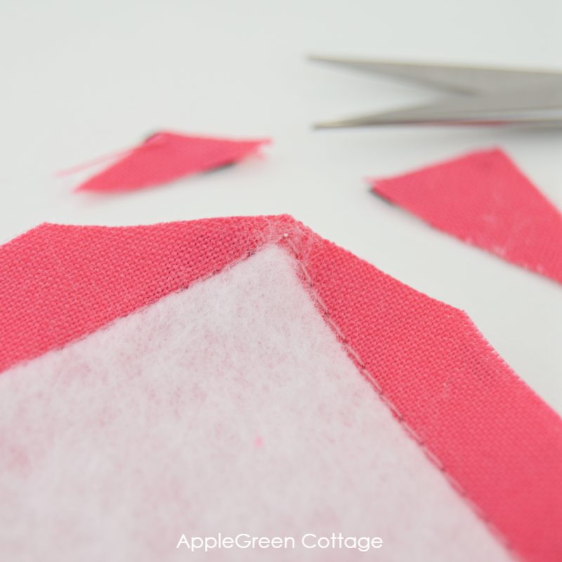 clip corners on a diy placemat