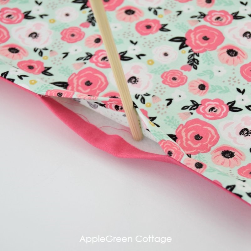 floral fabric with layers sewn together