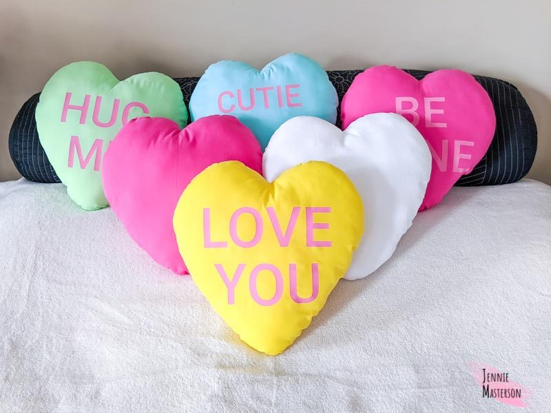 diy Valentines converstaion heart pillows