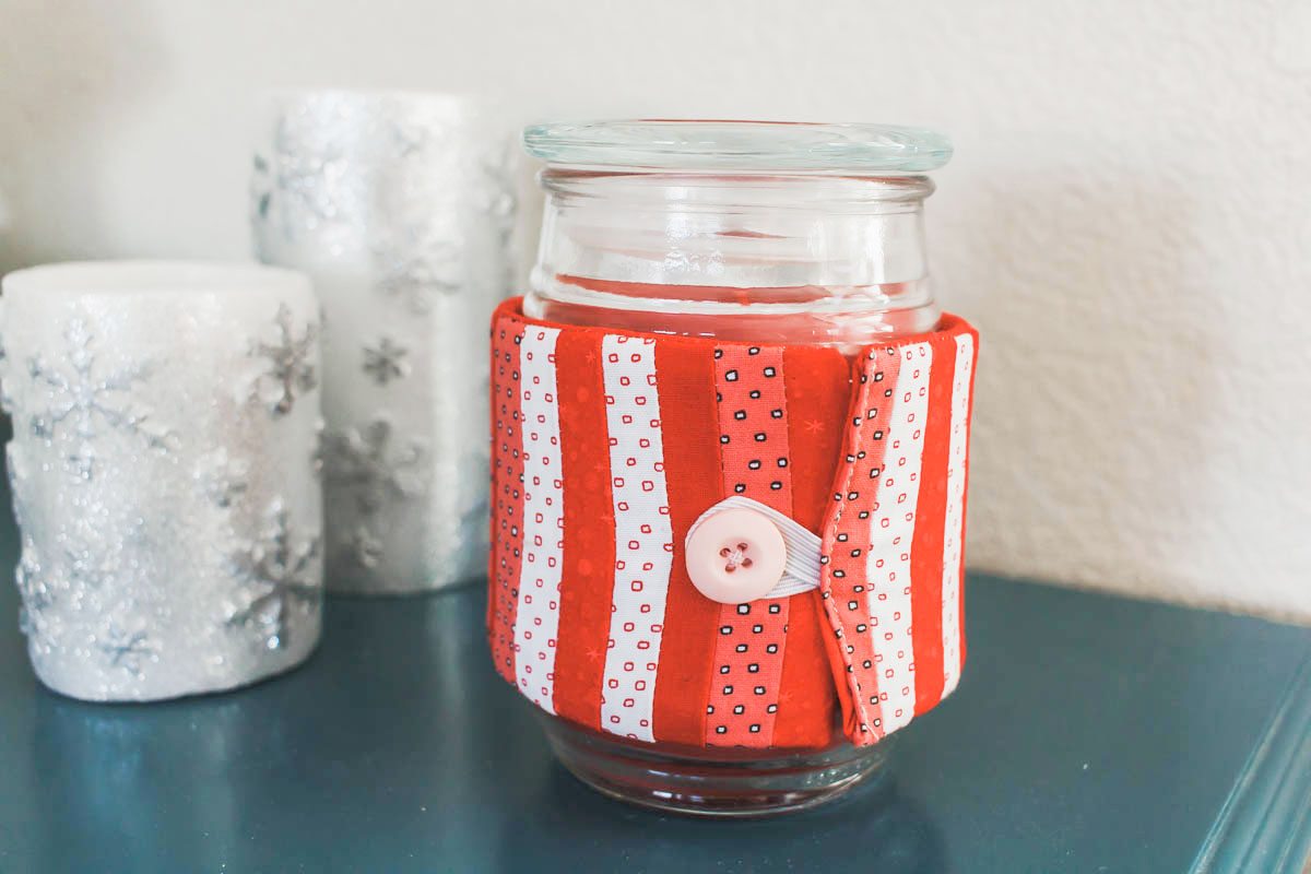 diy Valentines candle cozy