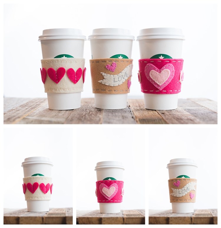 diy Valentines coffee sleeves