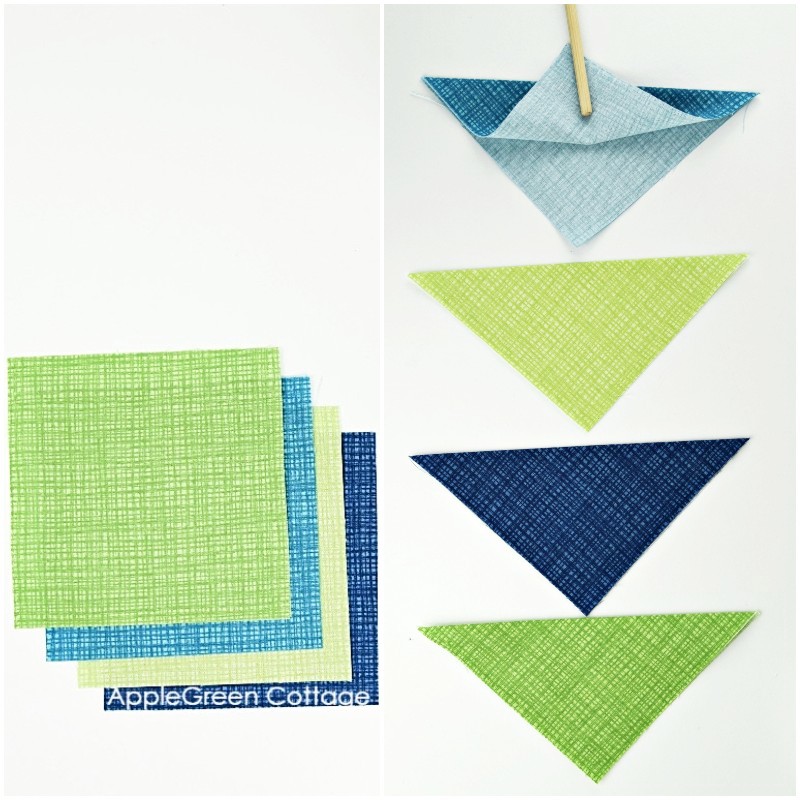 fold fabric for sewing coasters