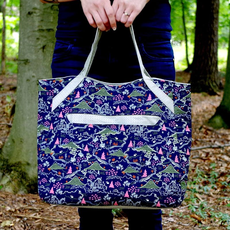 blue shopper bag pattern