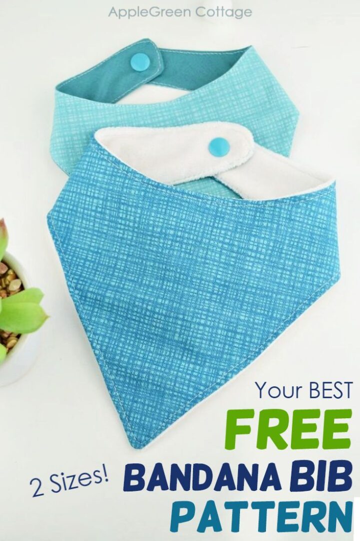 Bandana Bib Pattern In 2 Sizes Updated AppleGreen Cottage