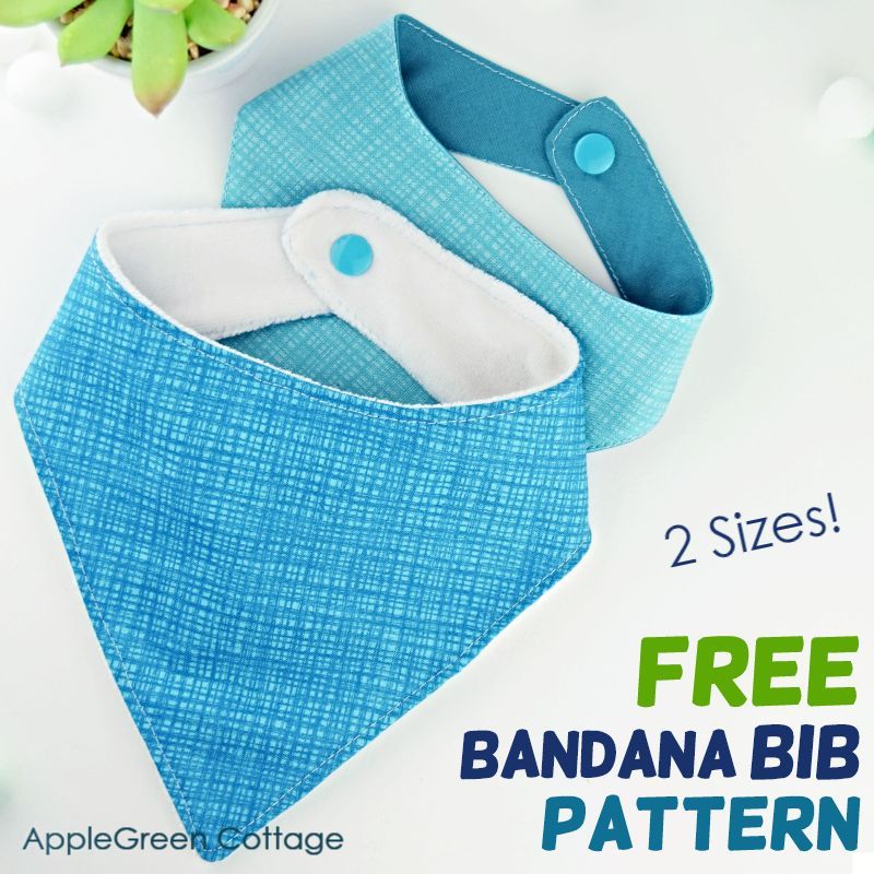 Bandana Bib Pattern In 2 Sizes Updated Applegreen Cottage - Diy Baby Bib Sewing Tutorial