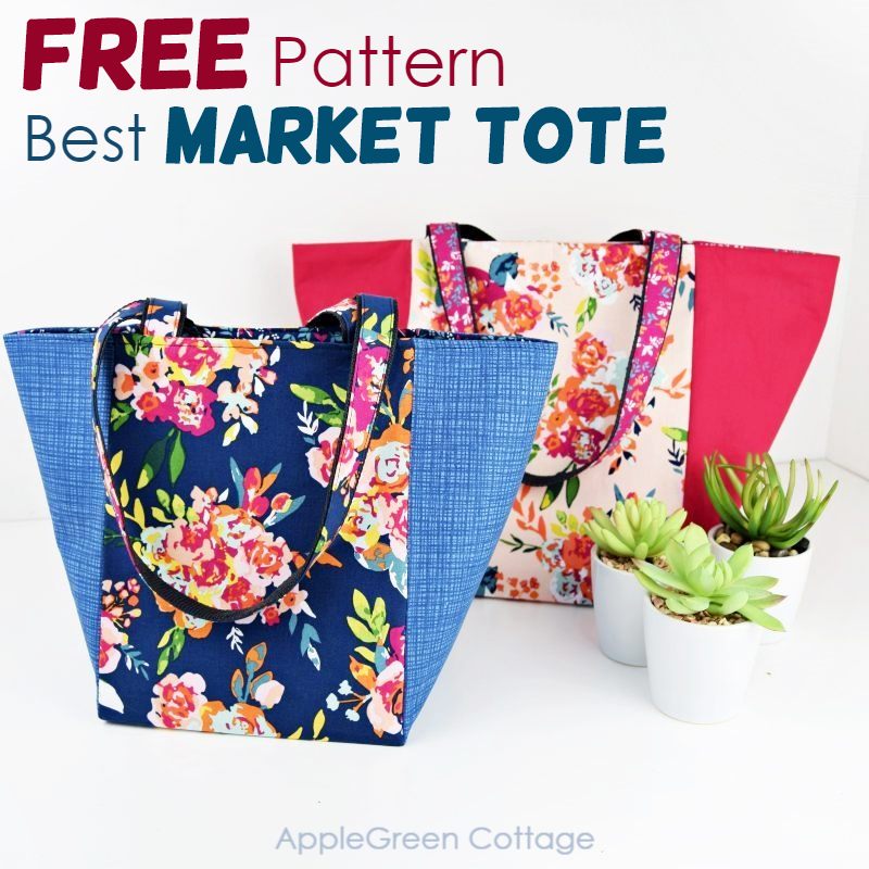 Bad mood Avenue Separately Market Bag Pattern - How To Make A Tote Bag - AppleGreen Cottage