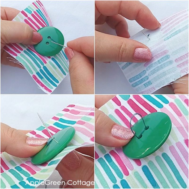 steps to sew buttons by hand