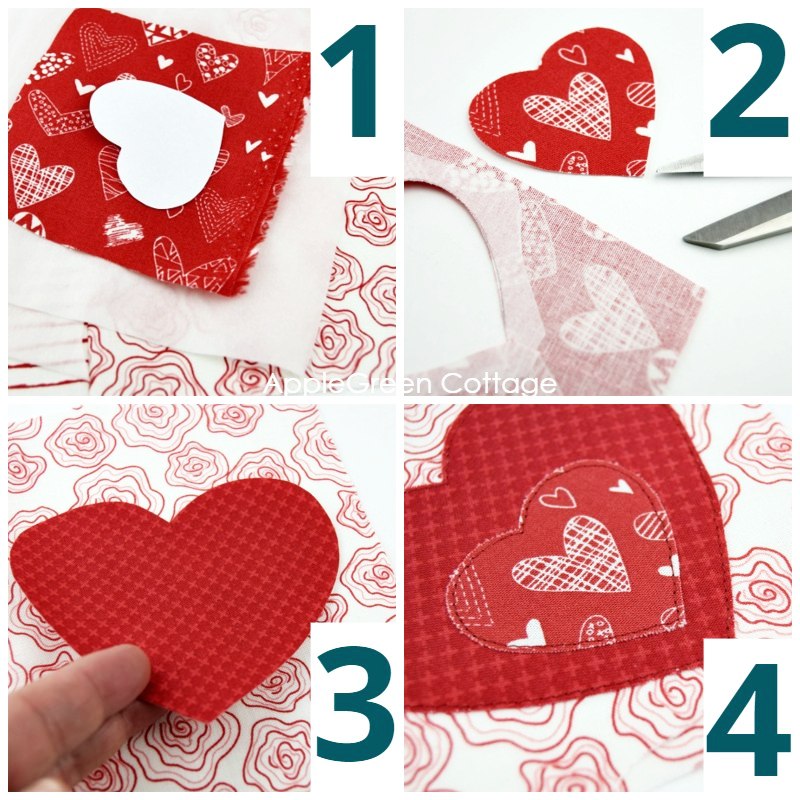 heart applique sewing