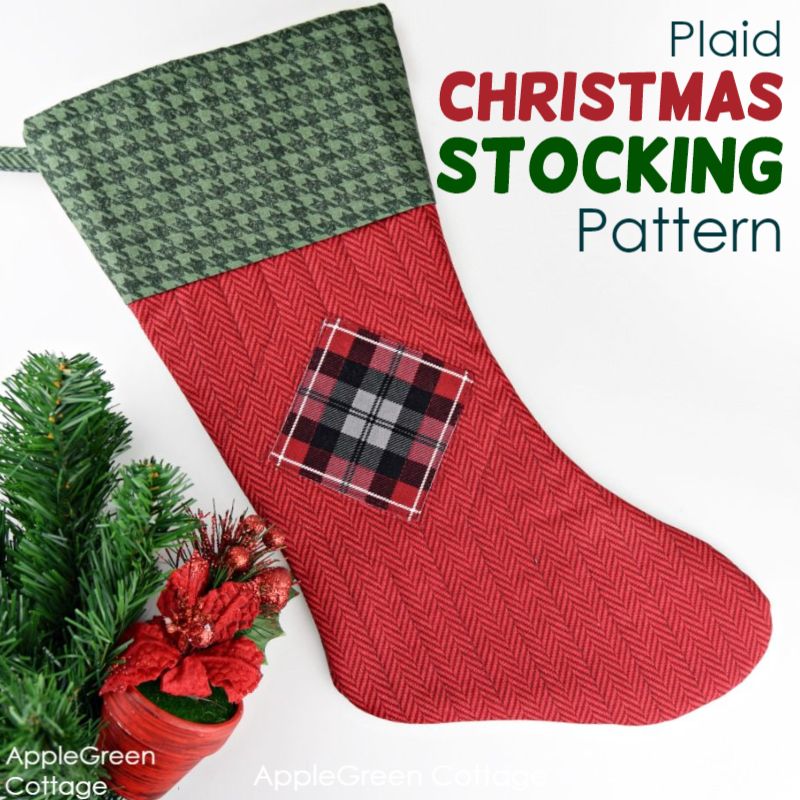 how to make a plaid christmas stocking