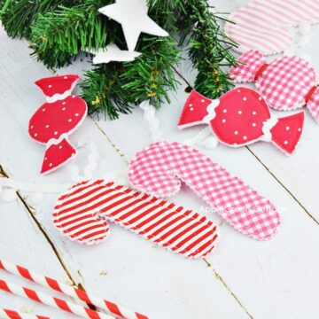 fabric candys cane ornament for a christmas tree
