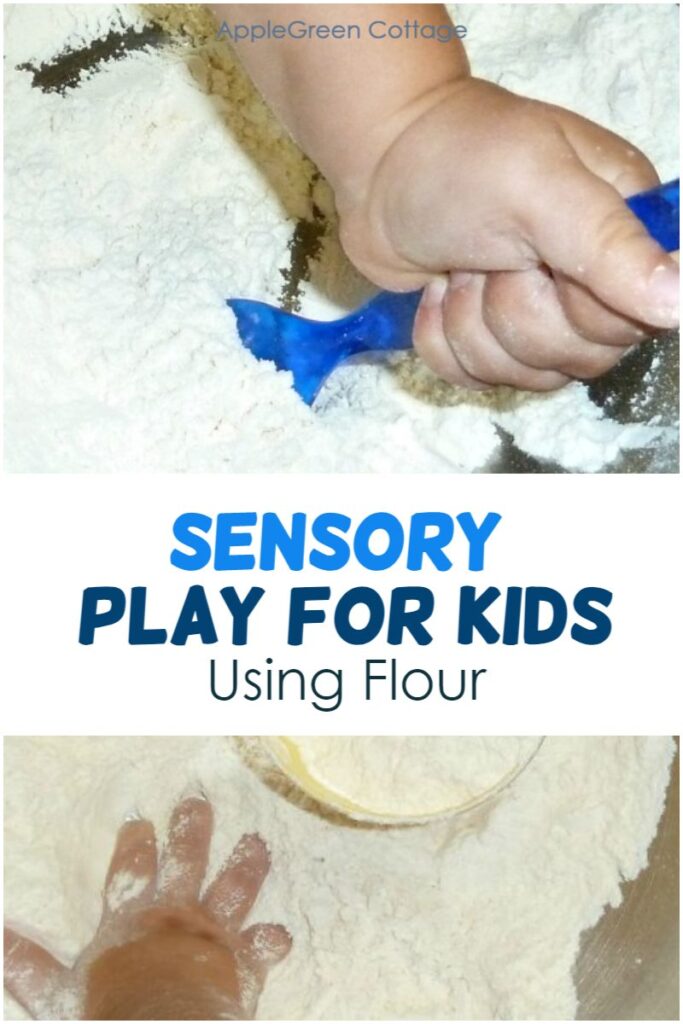 sensory play with flour