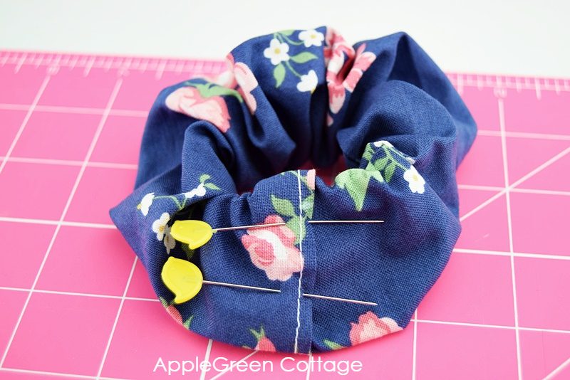 semi finalized blue scrunchie