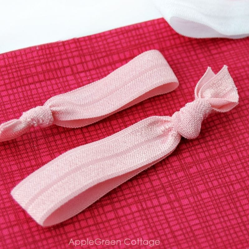 diy knotted hair ties with fold over elastics