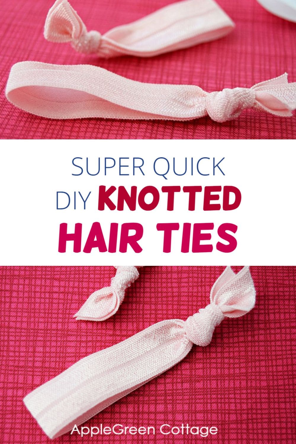 How To Diy Knotted Hair Ties in Seconds! AppleGreen Cottage