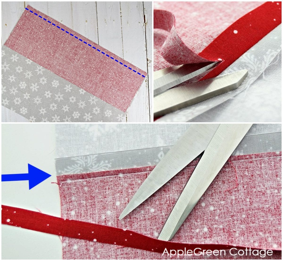 steps for sewing and cutting fabric to sew a flat felled seam on a pillowcase