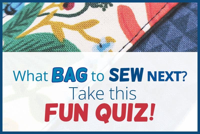 vivid background for a quiz on what bag to sew next.