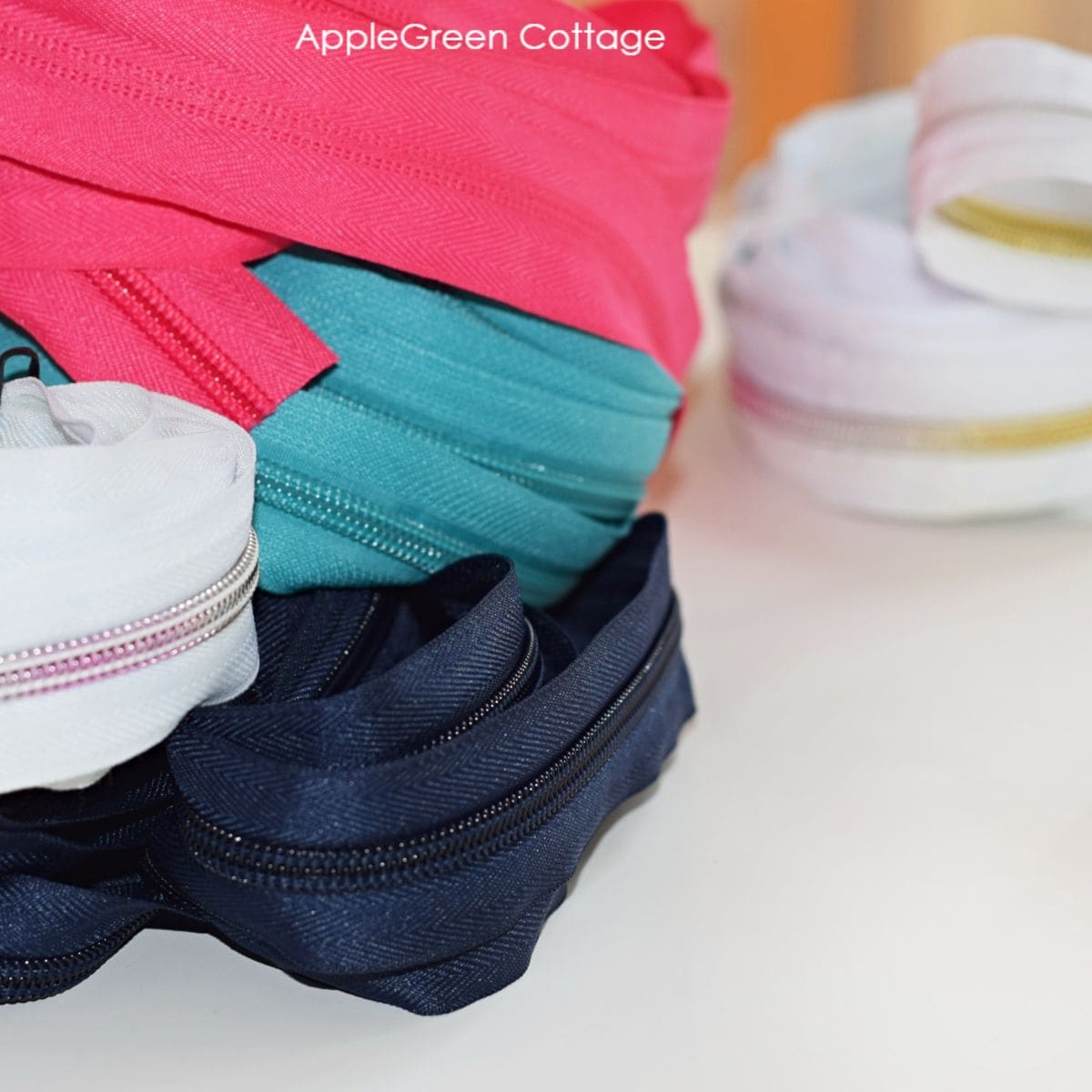 zippers by the yard in various colors and with nylon coil