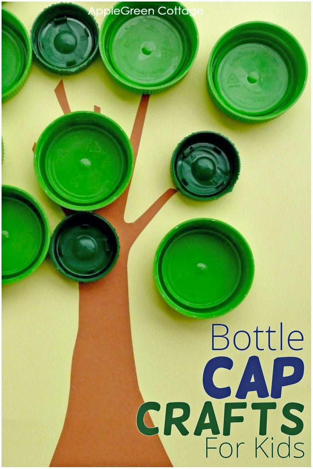 Bottle Cap Crafts for Kids Apple Search Activity AppleGreen Cottage