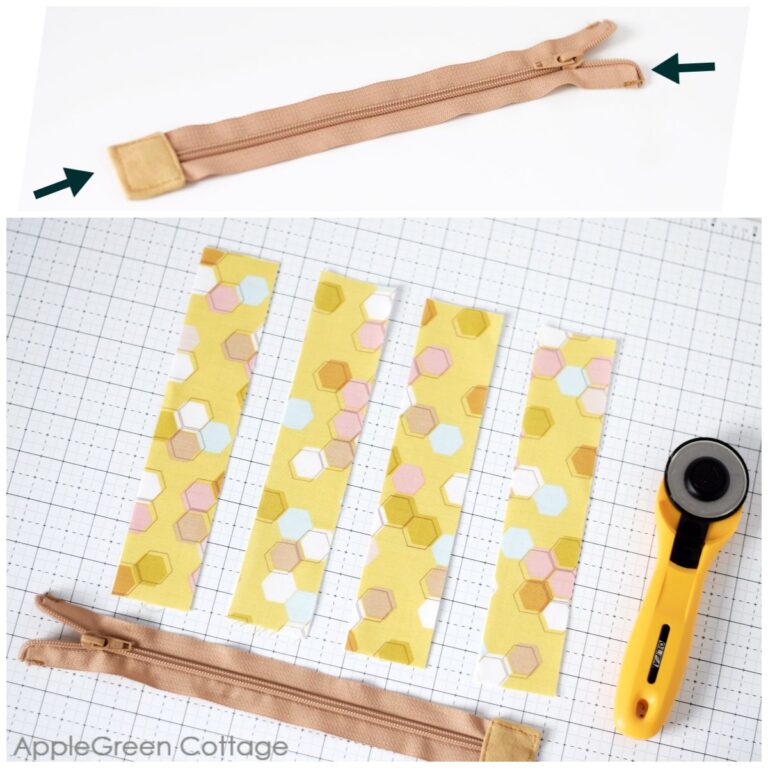 How To Sew a Recessed Zipper In A Tote Bag AppleGreen Cottage