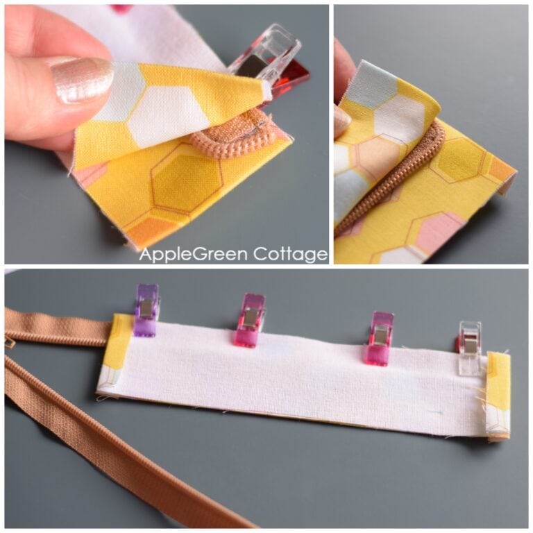 How To Sew a Recessed Zipper In A Tote Bag AppleGreen Cottage