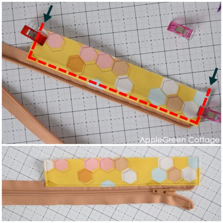 How To Sew a Recessed Zipper In A Tote Bag AppleGreen Cottage