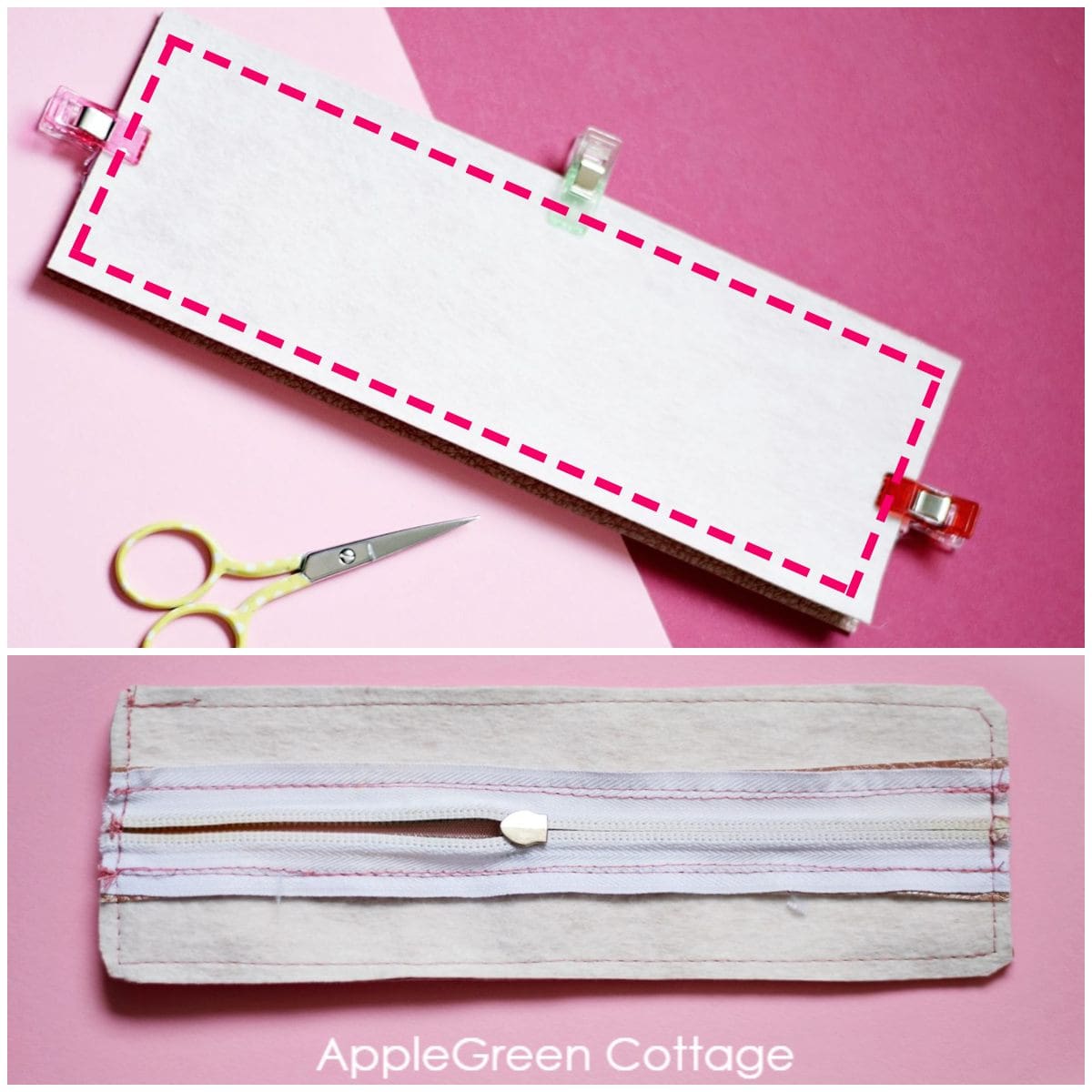Easy Pen Case With Elastic Band AppleGreen Cottage