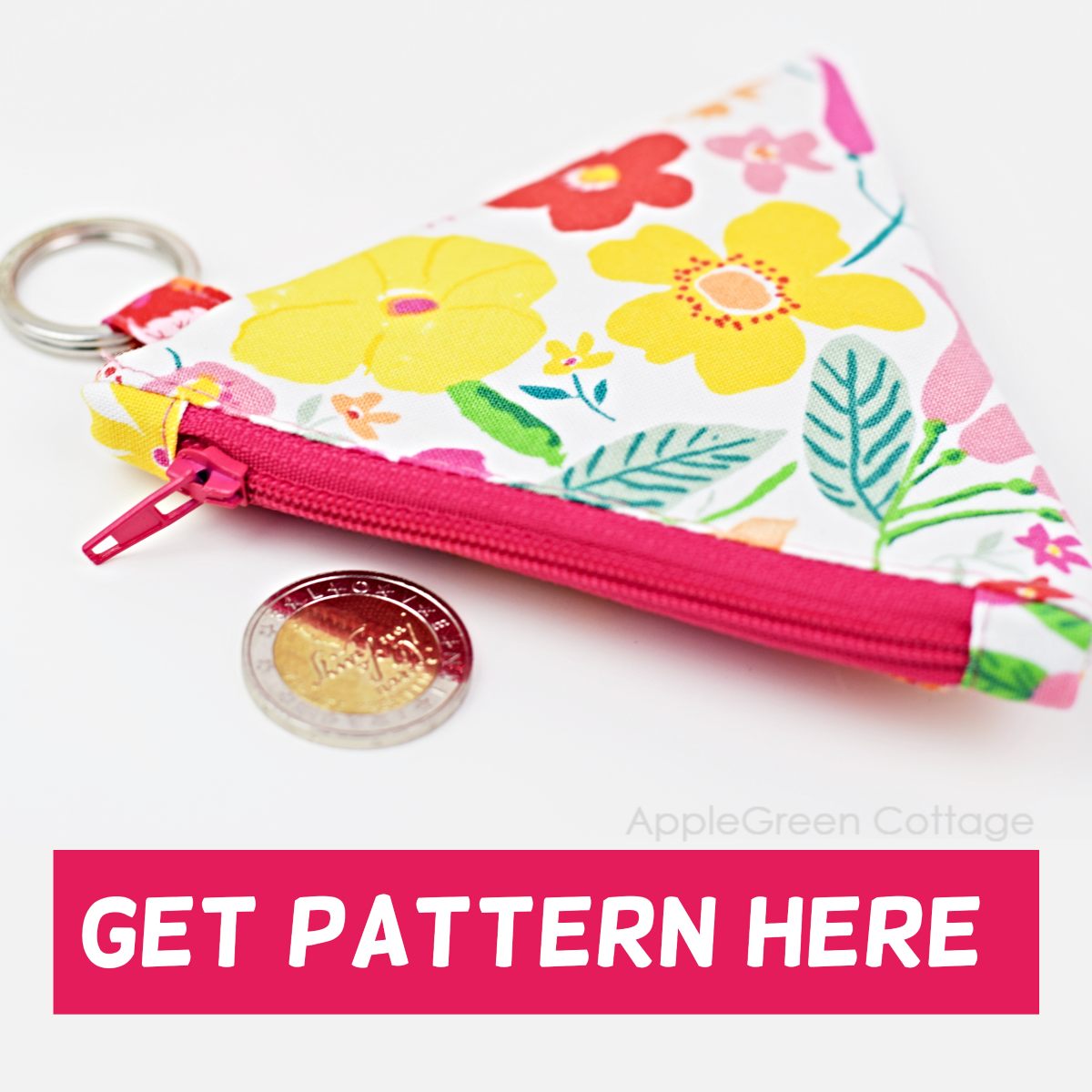 DIY coin purse, Cute Mini zip pouch, Keychain Pouch