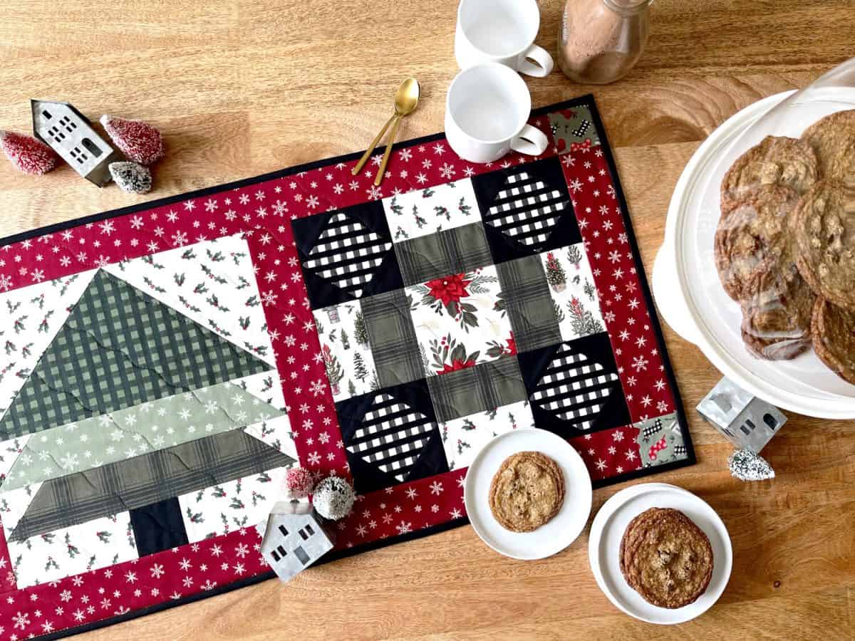 crimson red, black and white tabletop decor for Christmas