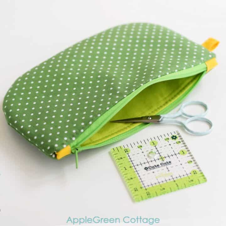 Zipper Pouch Tutorial With A Free Template AppleGreen Cottage