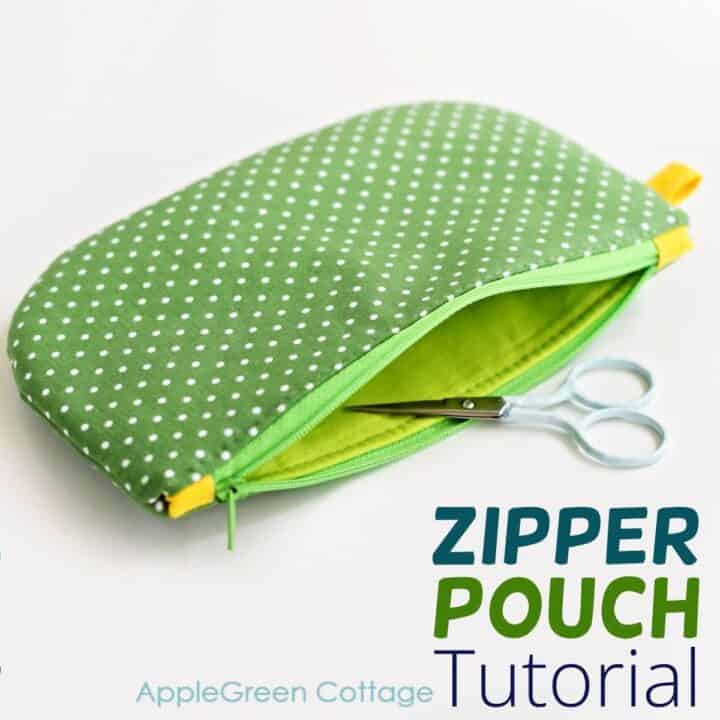 Zipper Pouch Tutorial With A Free Template AppleGreen Cottage