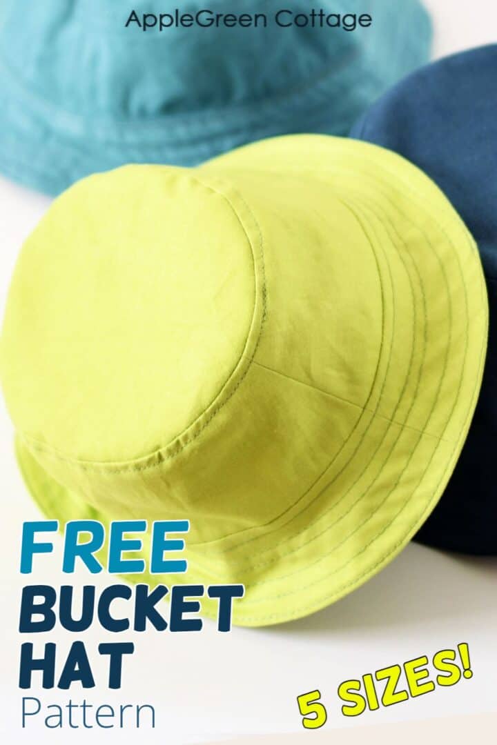 FREE Bucket Hat Pattern by AppleGreen Cottage - in 5 Sizes!