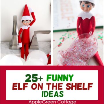 two funny elf on the shelf scenes
