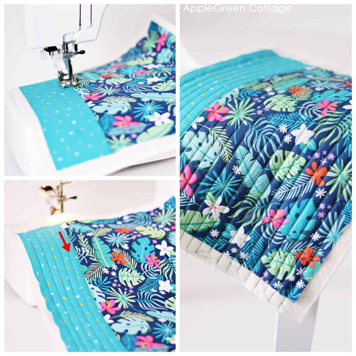 quilted pieces of fabric