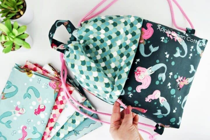 Drawstring Backpack Knot How To String A Drawstring Bag - AppleGreen Cottage