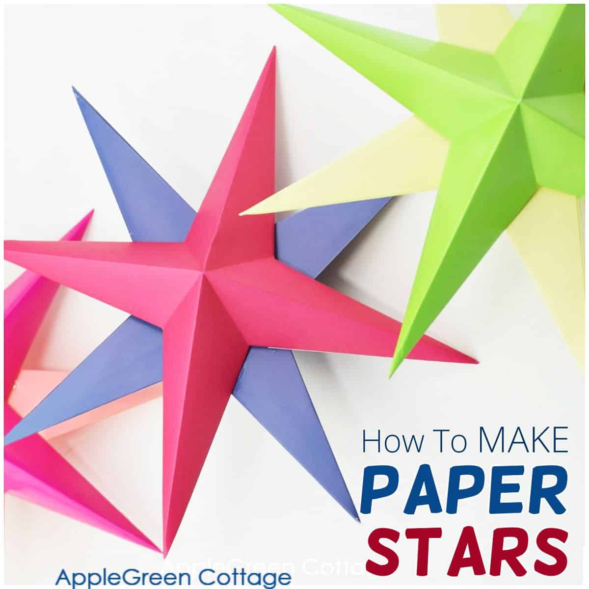 DIY Folded Paper Star Gift Toppers