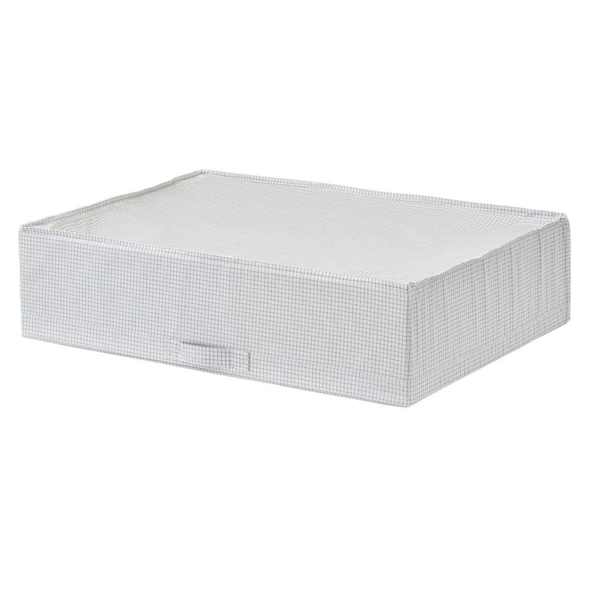 underbed storage case with zipper and a handle in white