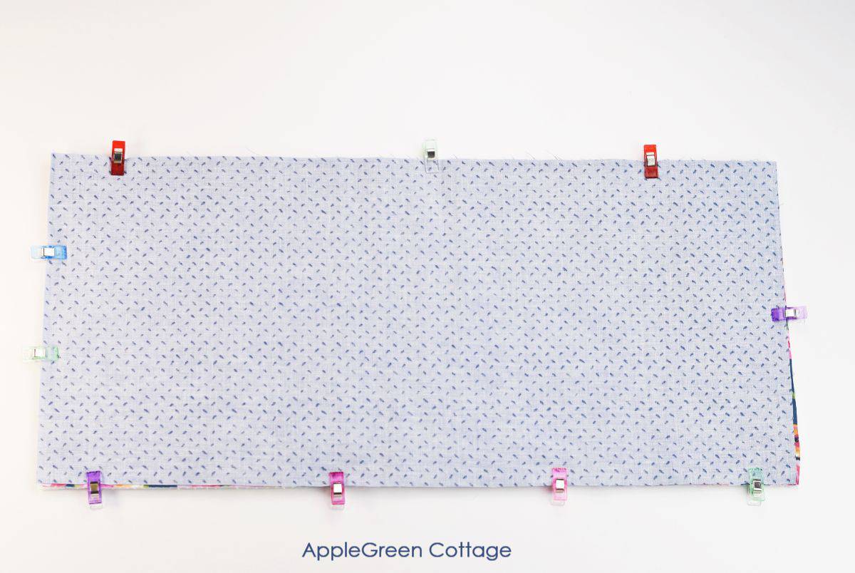 microwave potato bag sewing pieces of fabric layered