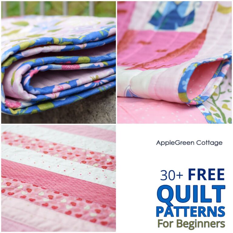 30+ Easy & Free Quilt Patterns For Beginners - AppleGreen Cottage