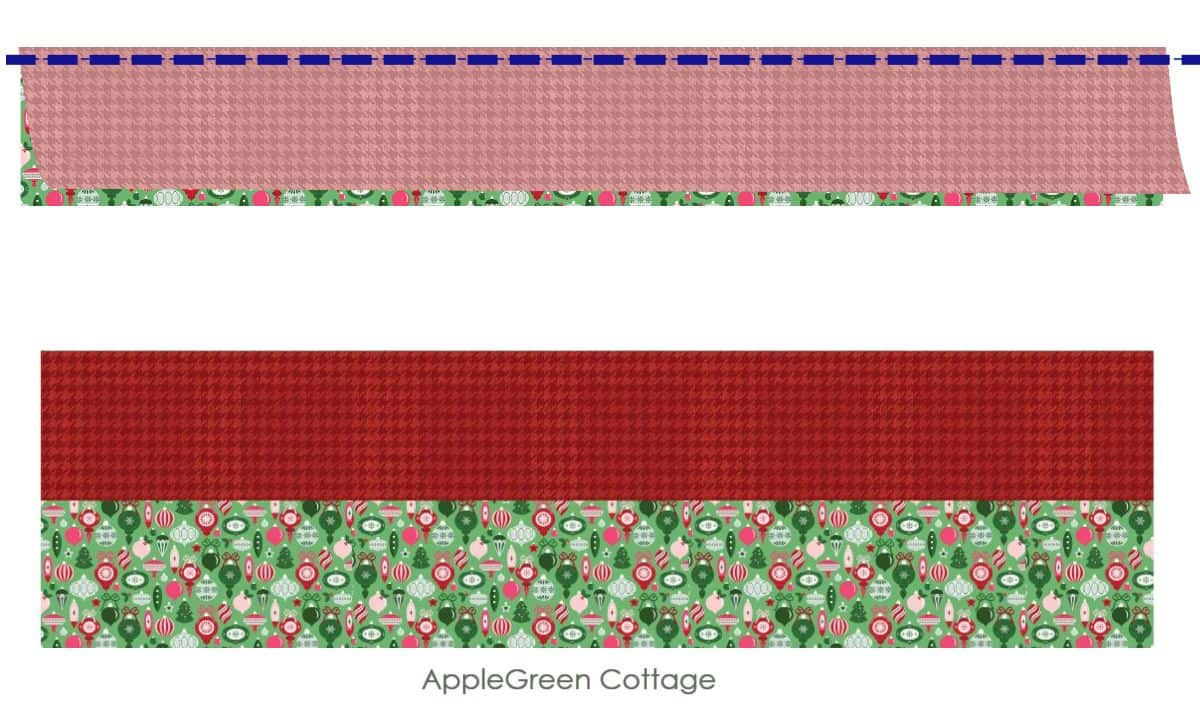 two pieces of fabric sewn together