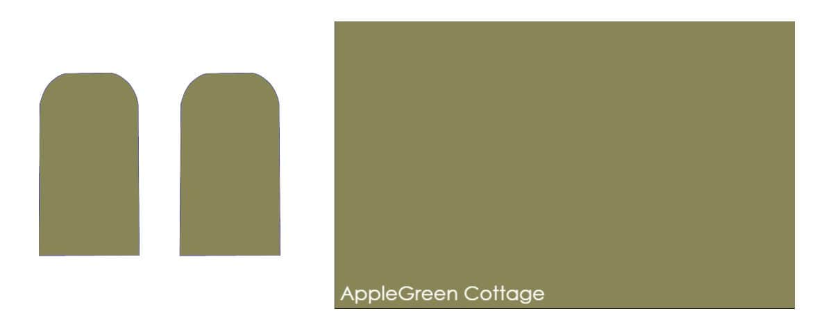 Cutting templates for the side and main panels of a simple sewing machine cover pattern.