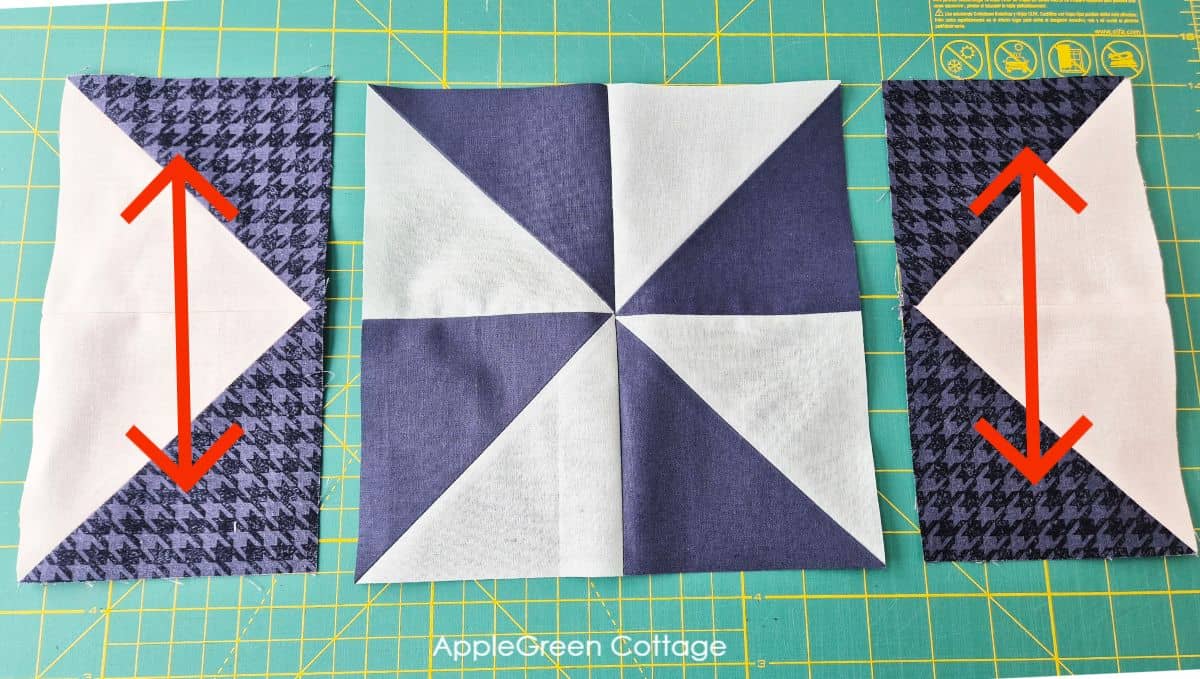 quilt block secions to be assembled