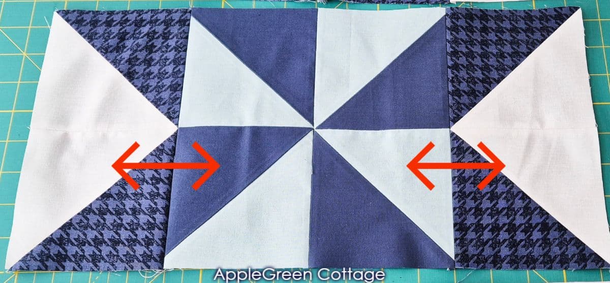 quilt block secions to be assembled