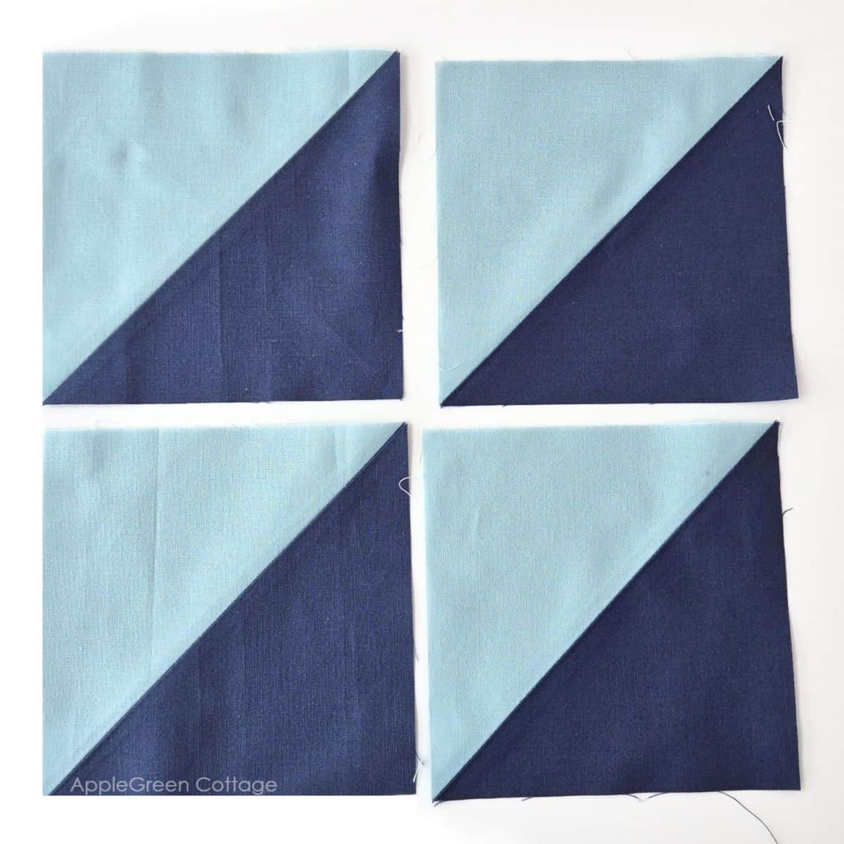 Four HST units ready to be sewn together.
